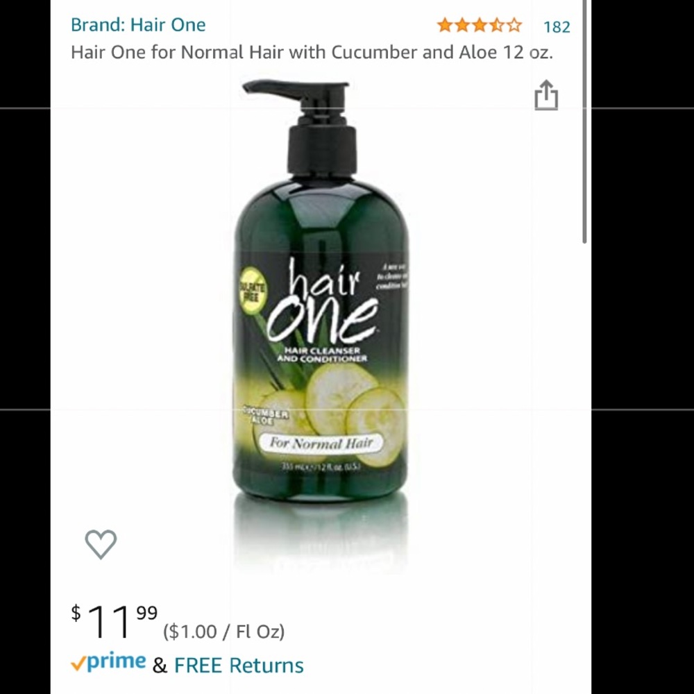 Hair One cleanser and conditioner